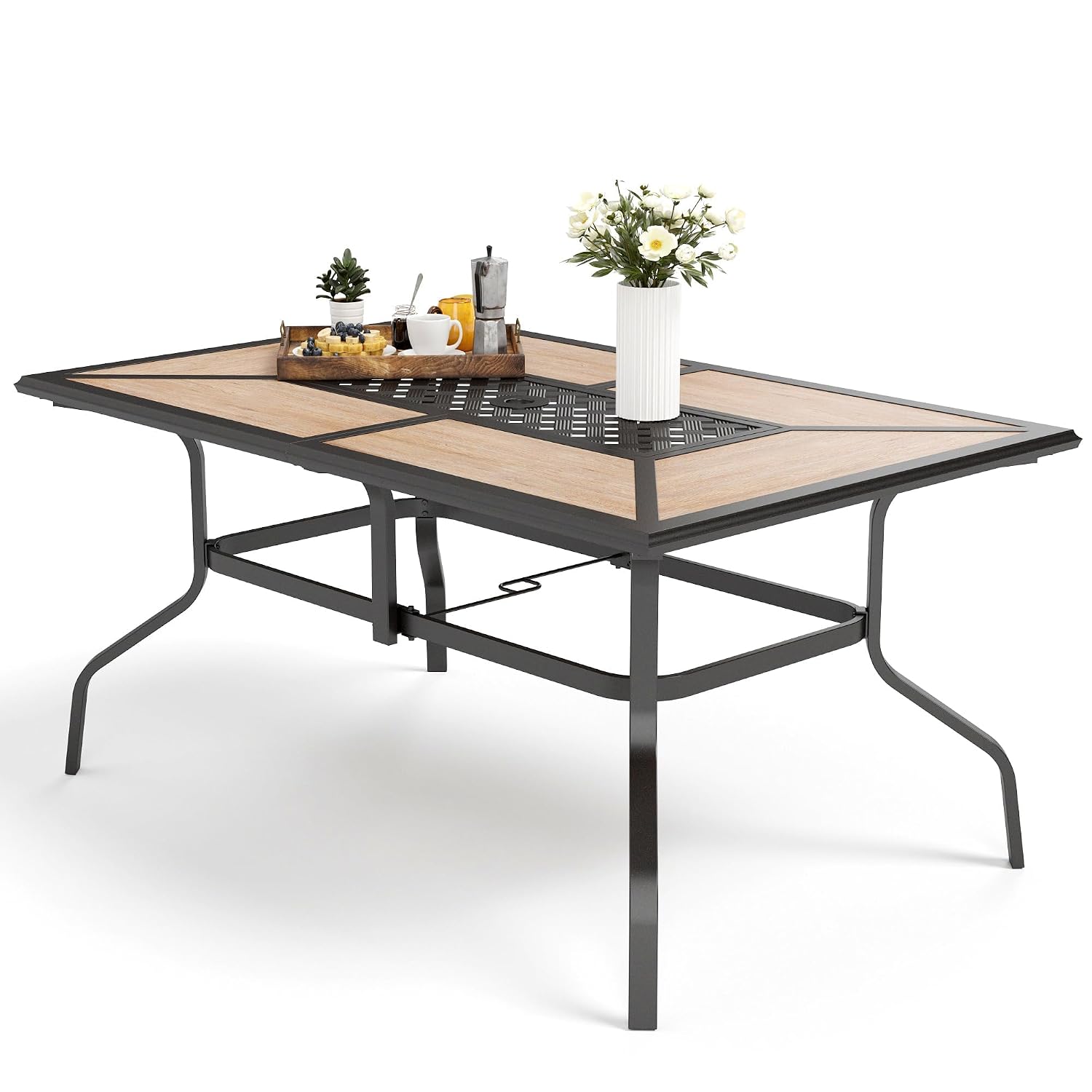 Outdoor Furniture Polywood - طاولة طعام خارجية لـ 6 أشخاص،