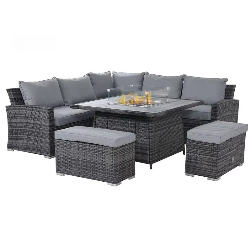 Outdoor Furniture With Fire Pit - طقم أثاث فناء مع طاولة حفرة