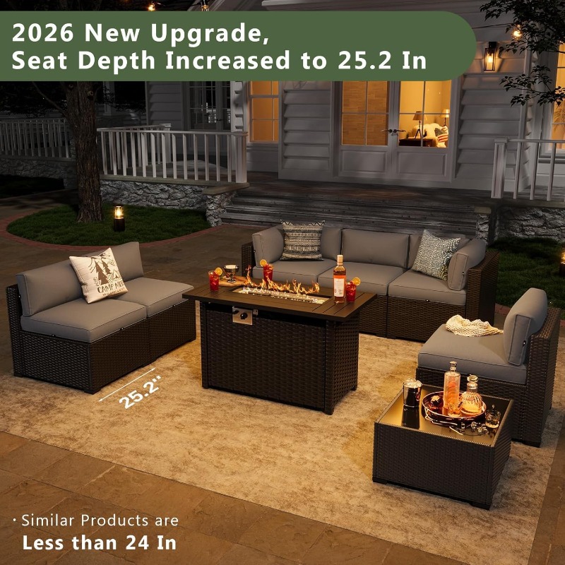 Outdoor Furniture With Fire Pit - مجموعة أثاث الفناء من أوكسون مكونة