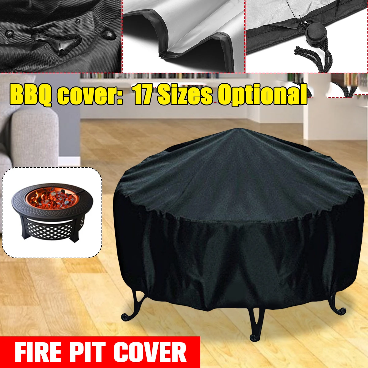 Outdoor Furniture With Fire Pit - مقاوم للماء فناء غطاء حفرة النار