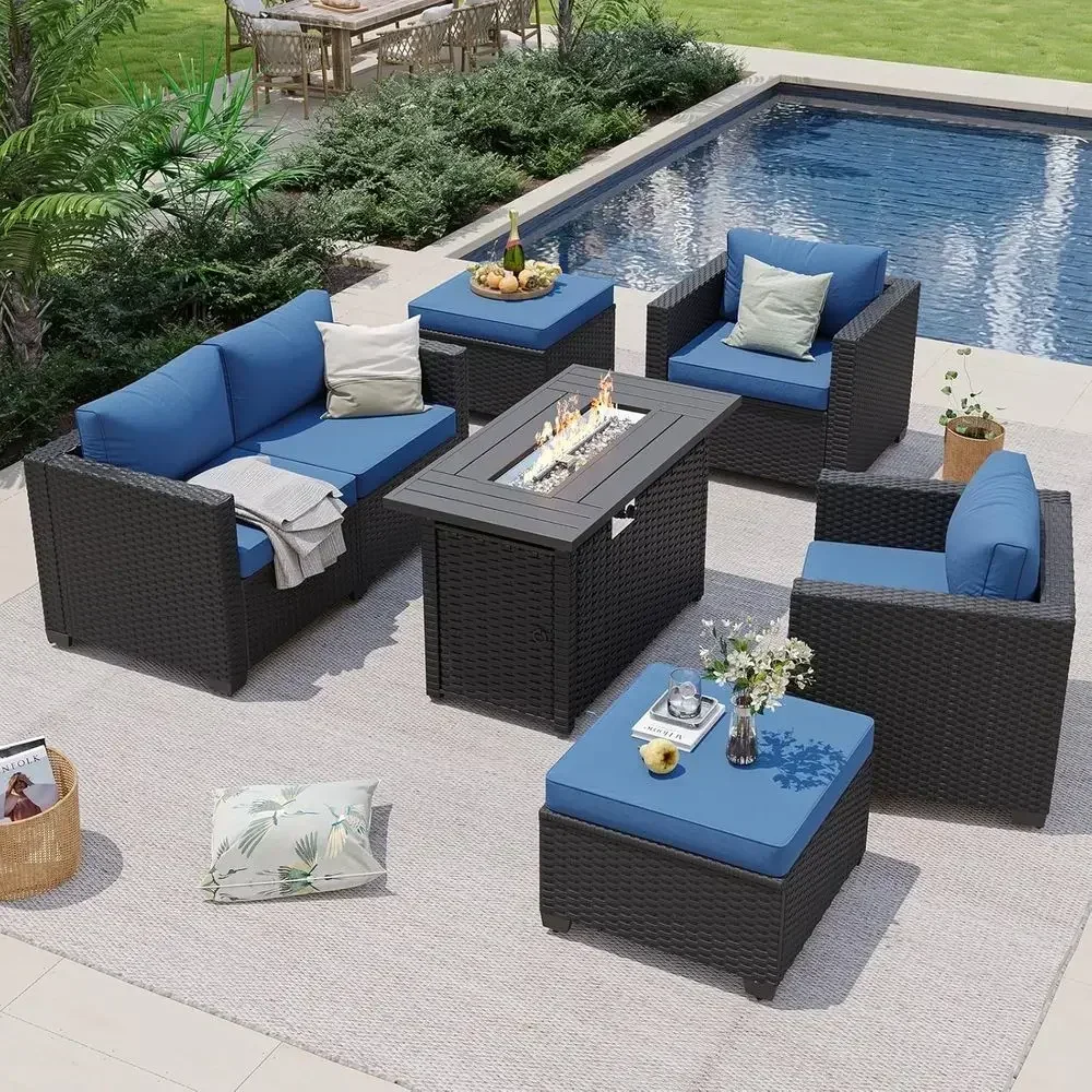 طقم أثاث خارجي لـ 6 أشخاص مع ط - مراجعة Outdoor Furniture With Fire Pit وسعره